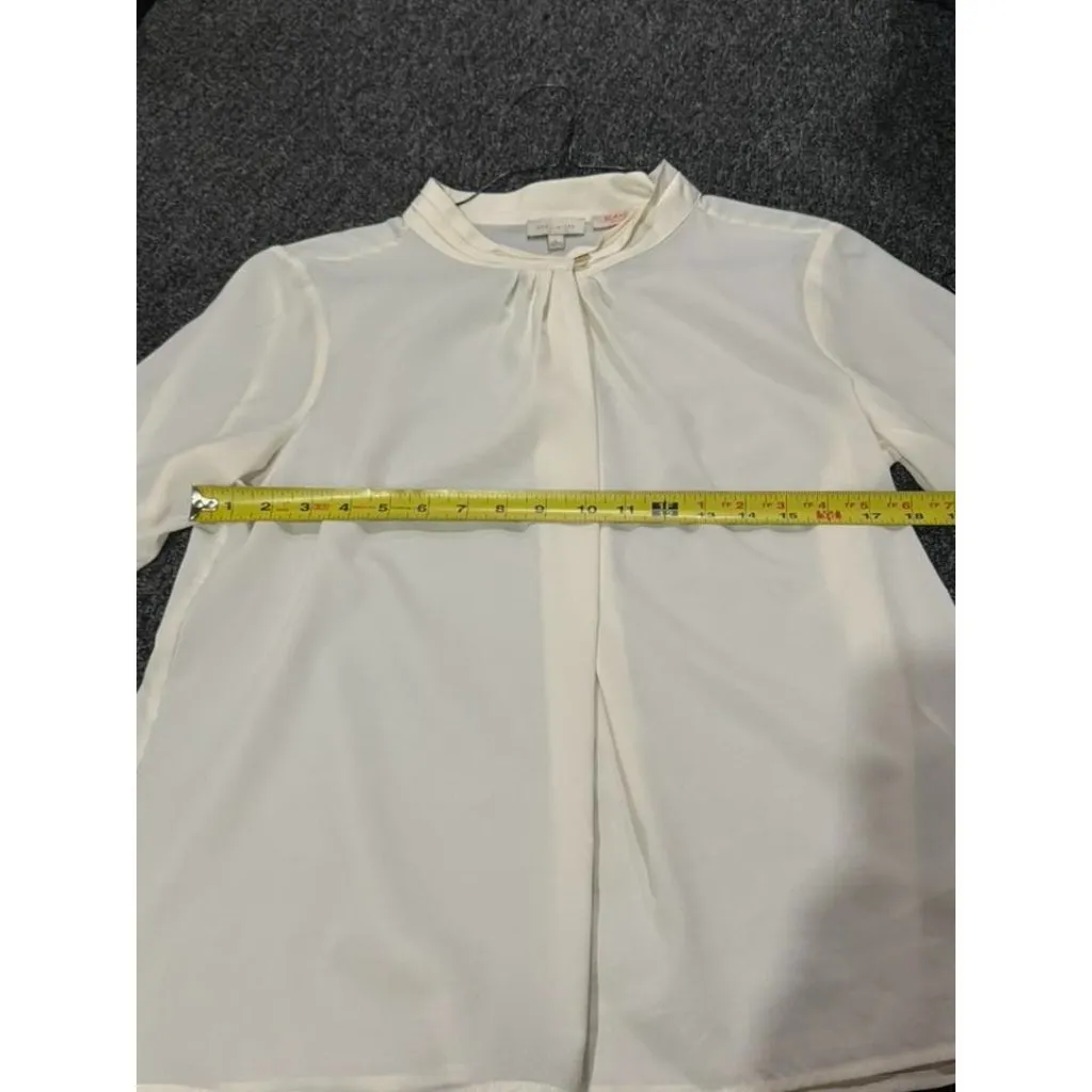 The Limited Scandal Collection Womens Large Blouse Ivory Cream Pleated Front Top - Image 10