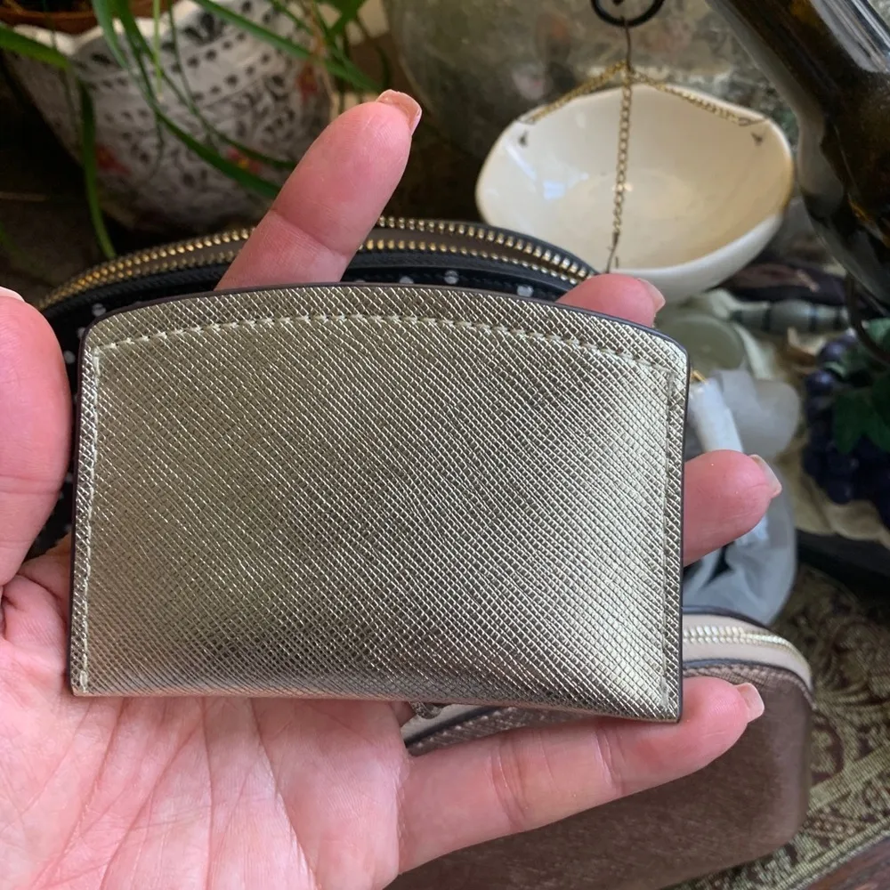 Authentic KATE SPADE leather metallic dots 3 in 1 Crosby/cosmetic/card - Image 10