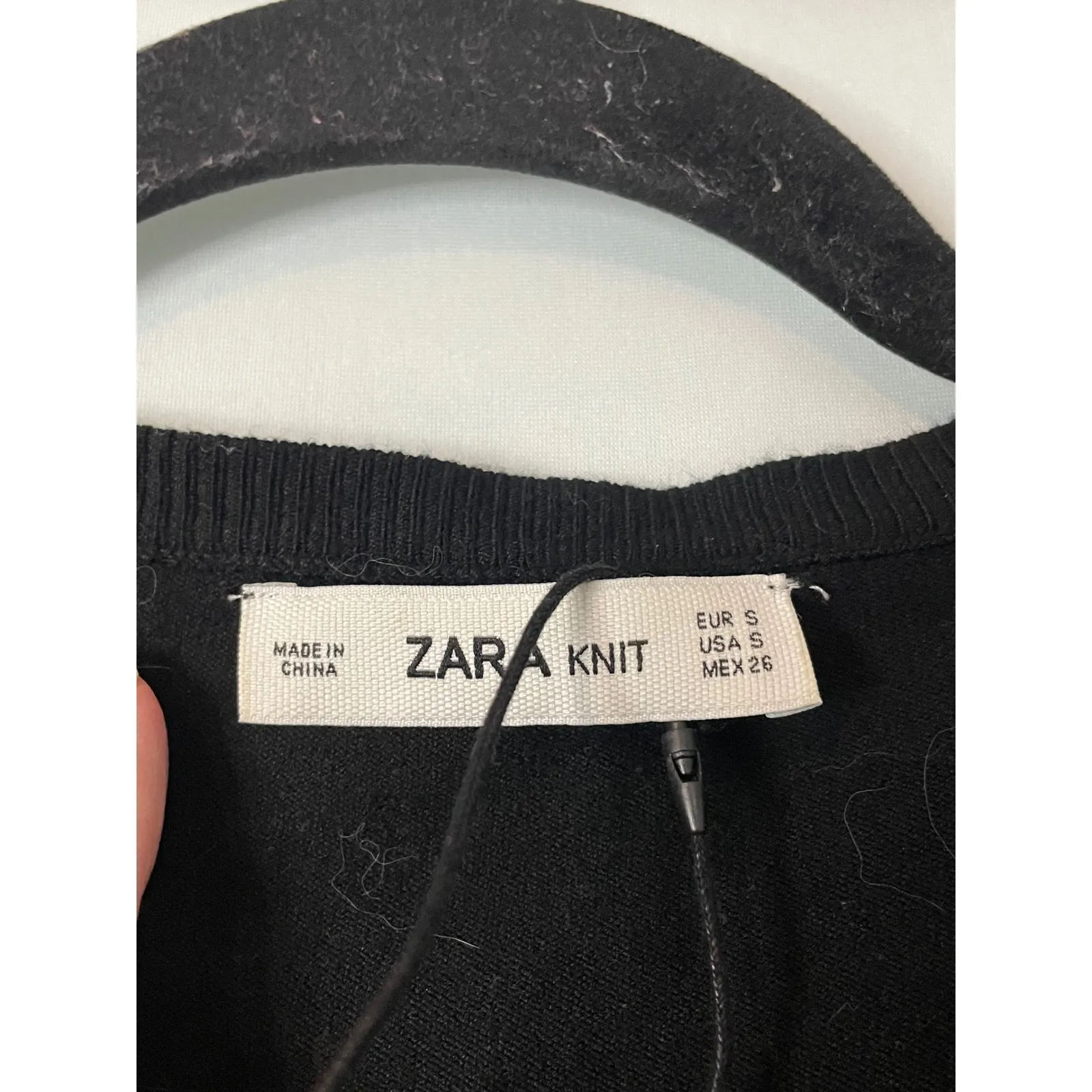 ZARA KNIT Black Button Front Cardigan Sweater Gold Button Detail Women Small - Image 5