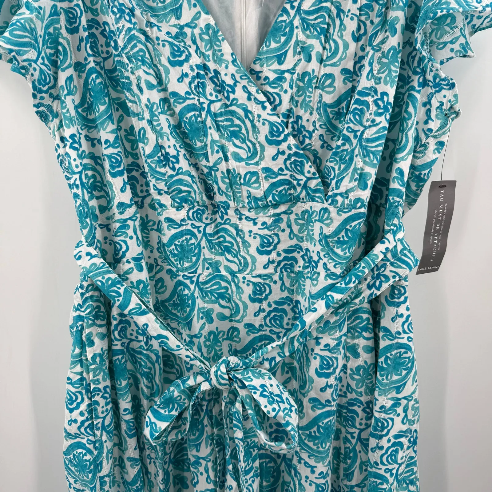 Lane Bryant Dress SZ 18 NWT Lena Surplice-Neck Flutter-Sleeve Paisley Plus Curvy - Image 8