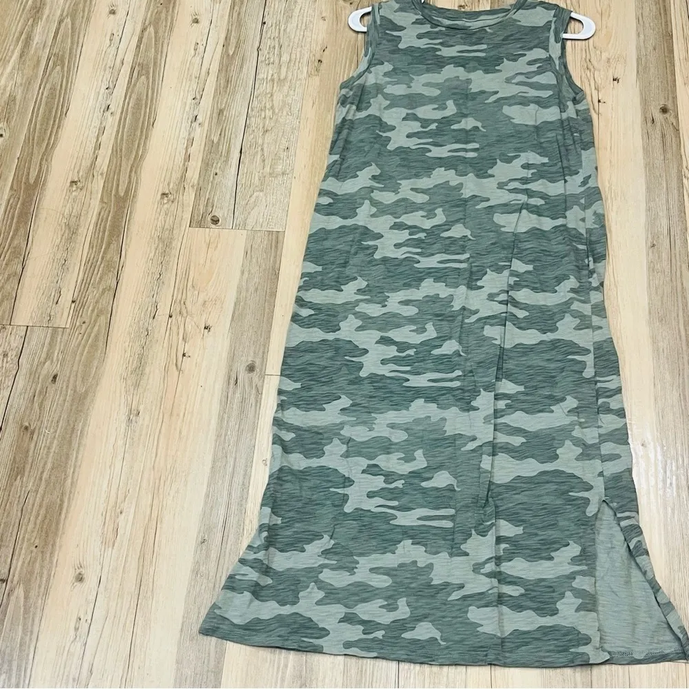 Universal Thread Women's Sleeveless Cotton Knit T Shirt Midi Dress Camo small - Image 4