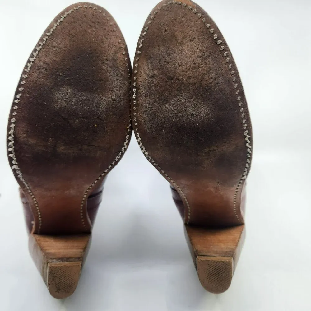 Dingo  Country Western Cowgirl Core Brown Leather Boho Boots Vintage 6.5 USA - Image 11