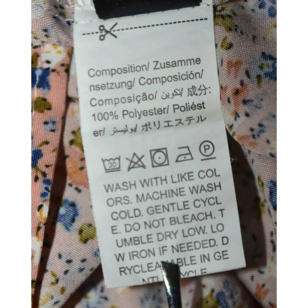 Shein Cottage Core Micro Flower Ladies S V-Neck Tiered Long Sleeve Prairie Dress - Image 9