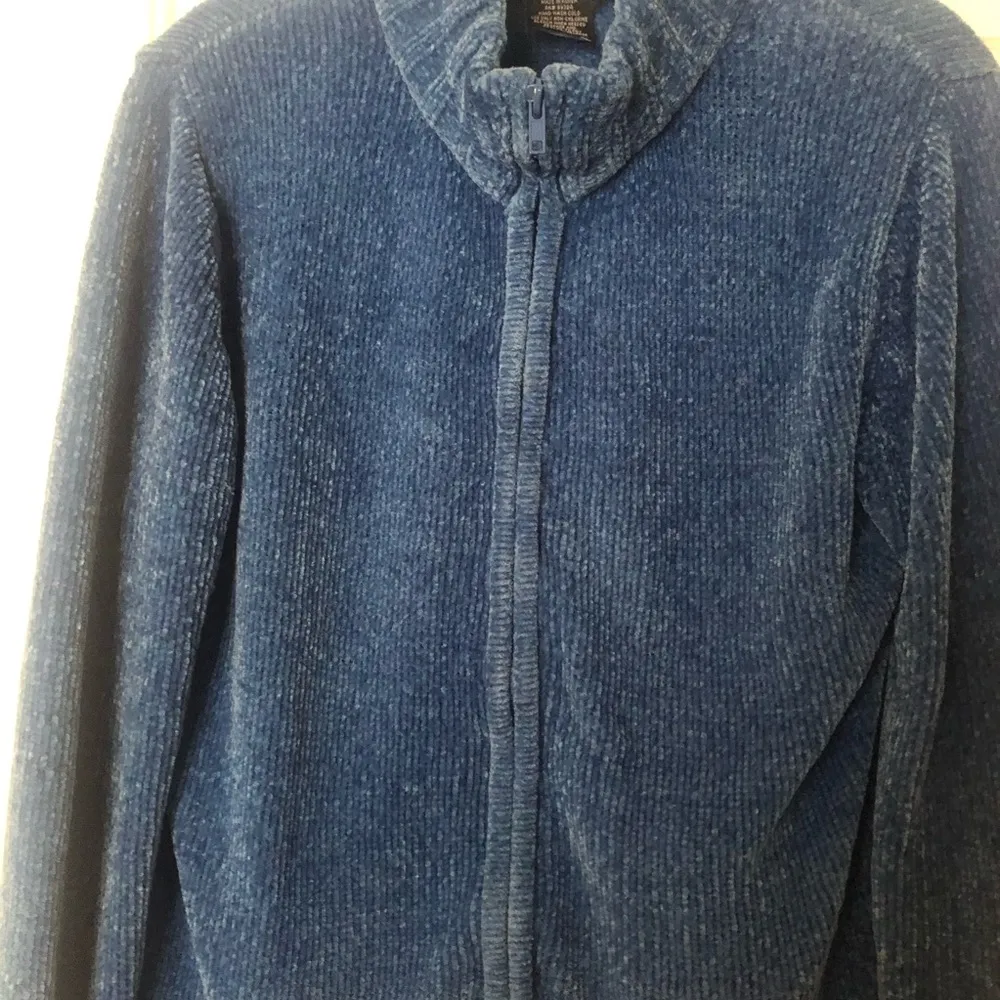Vintage Long Sleeve ZipUp Sweater Blue M Size undefined - Image 5