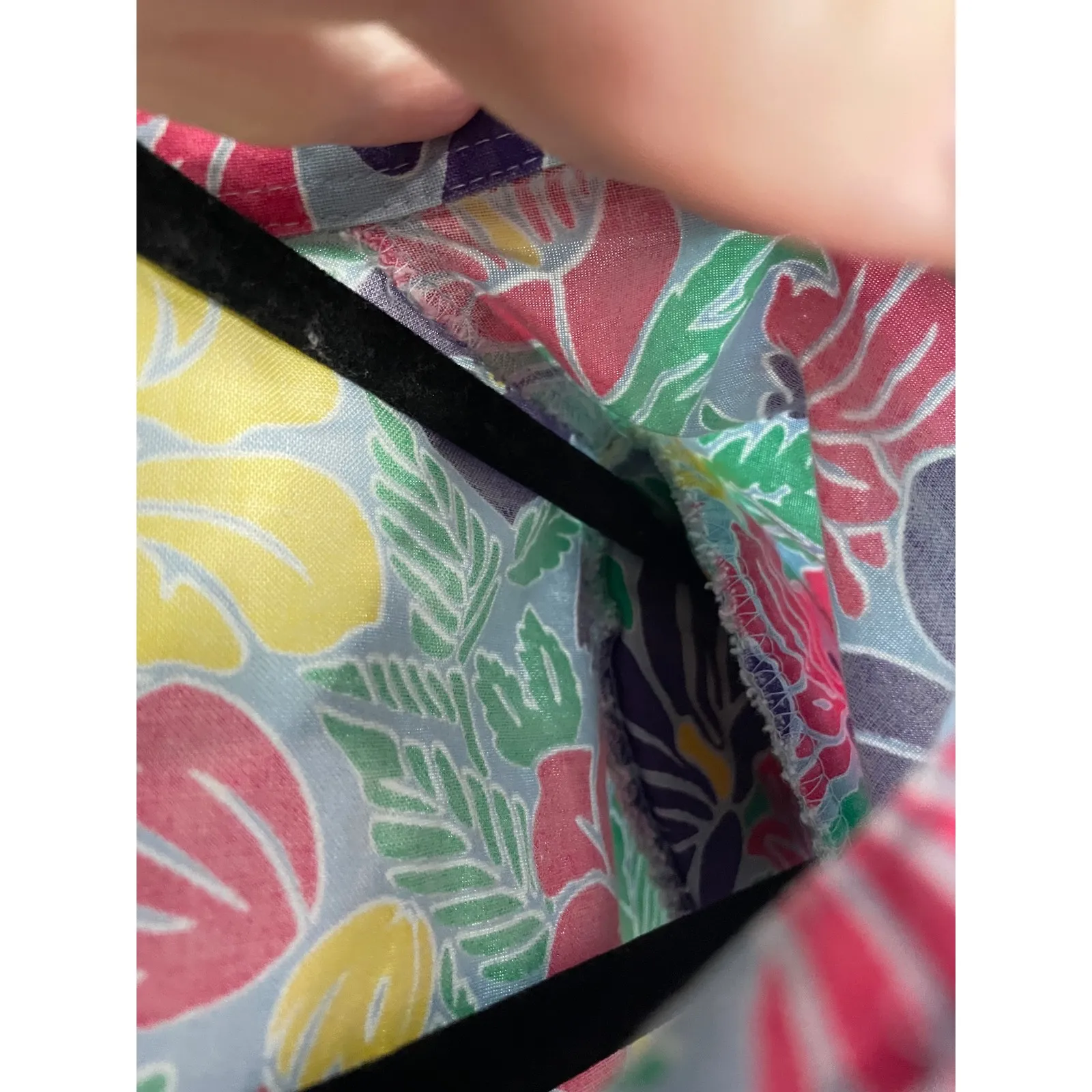 Gina Peters Hawaiian Hibiscus Floral Print Button Up Shirt Top Women Size M Gray Size M - Image 8