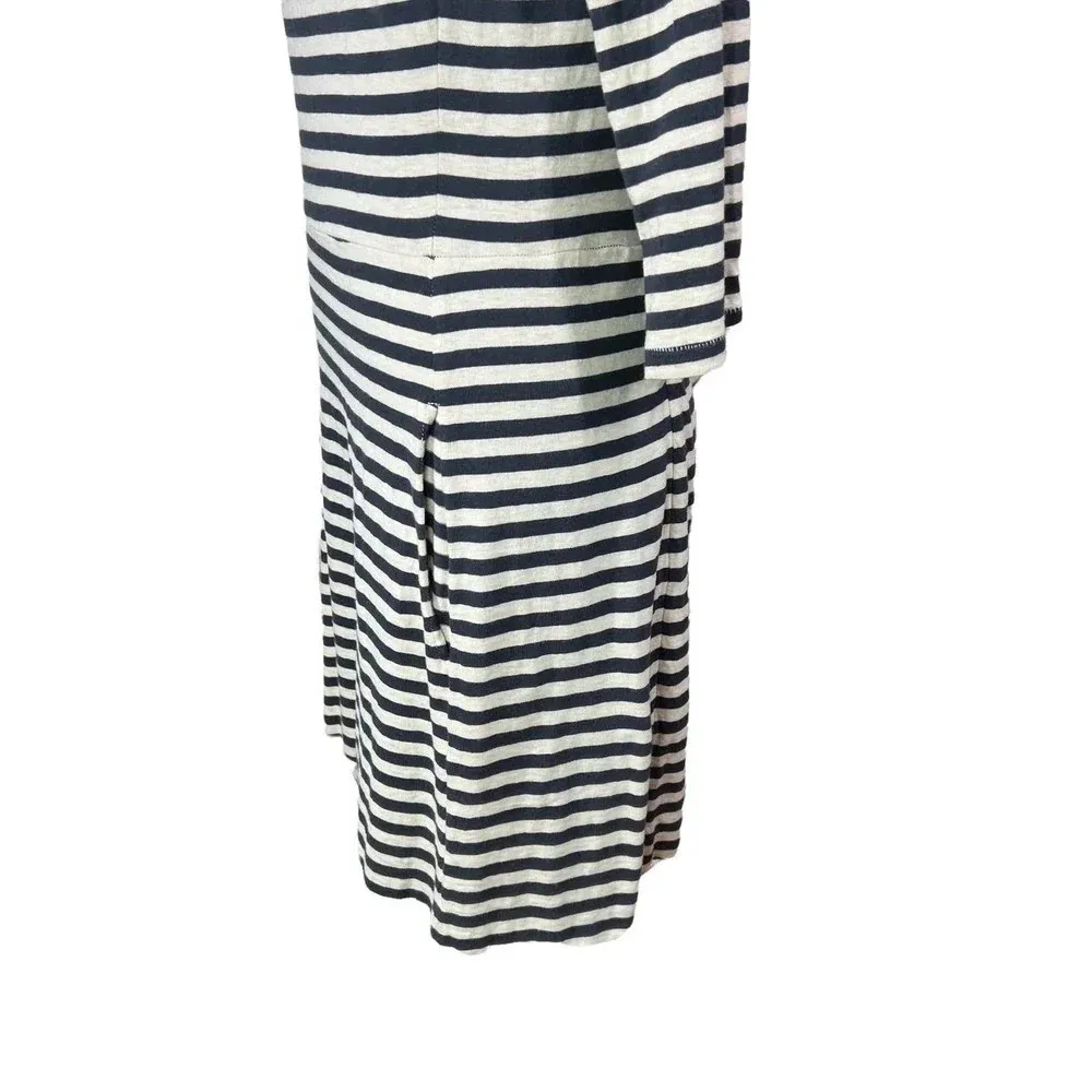 Rag and‎ Bone Handmade Striped T-Shirt Dress Charcoal Gray Cream Size Large - Image 8