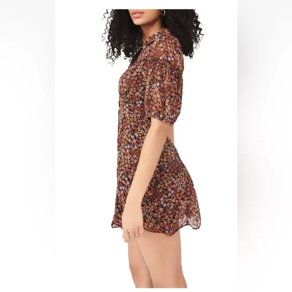 Free People Bonnie Floral Chiffon Mini Dress Size XS - Image 6