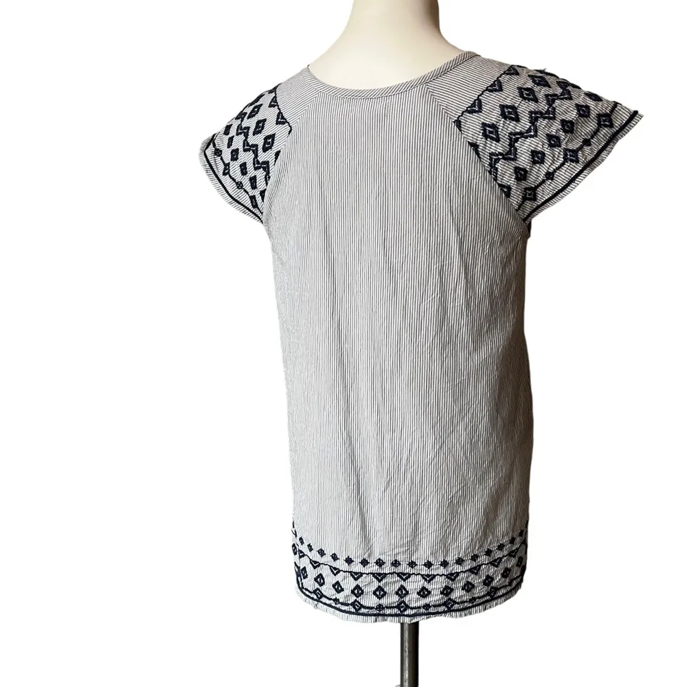 THML Cotton Boho Embroidered Top, Sz S - Image 4