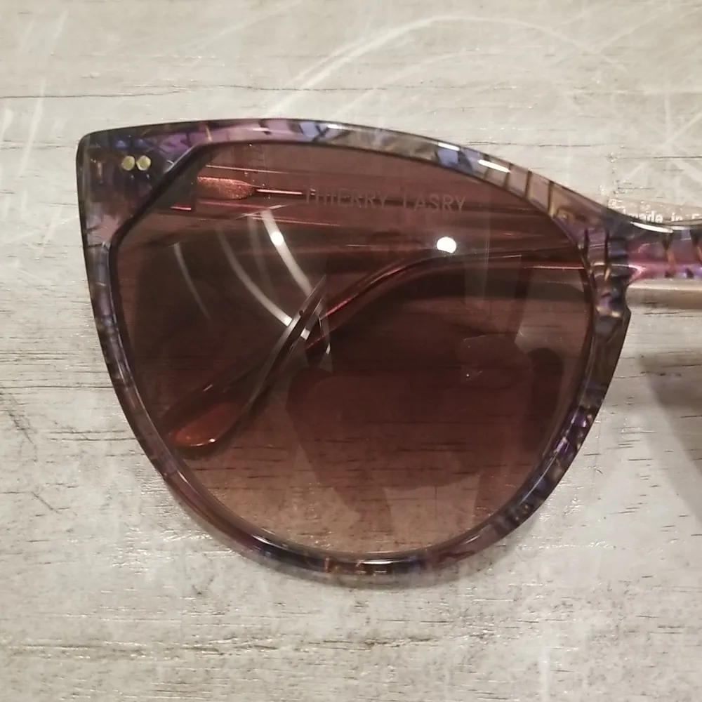 đź’•THIERRY LASRYđź’• Swappy V165 Cat Eye Sunglasses Vintage Pink Acetate Gradient - Image 14