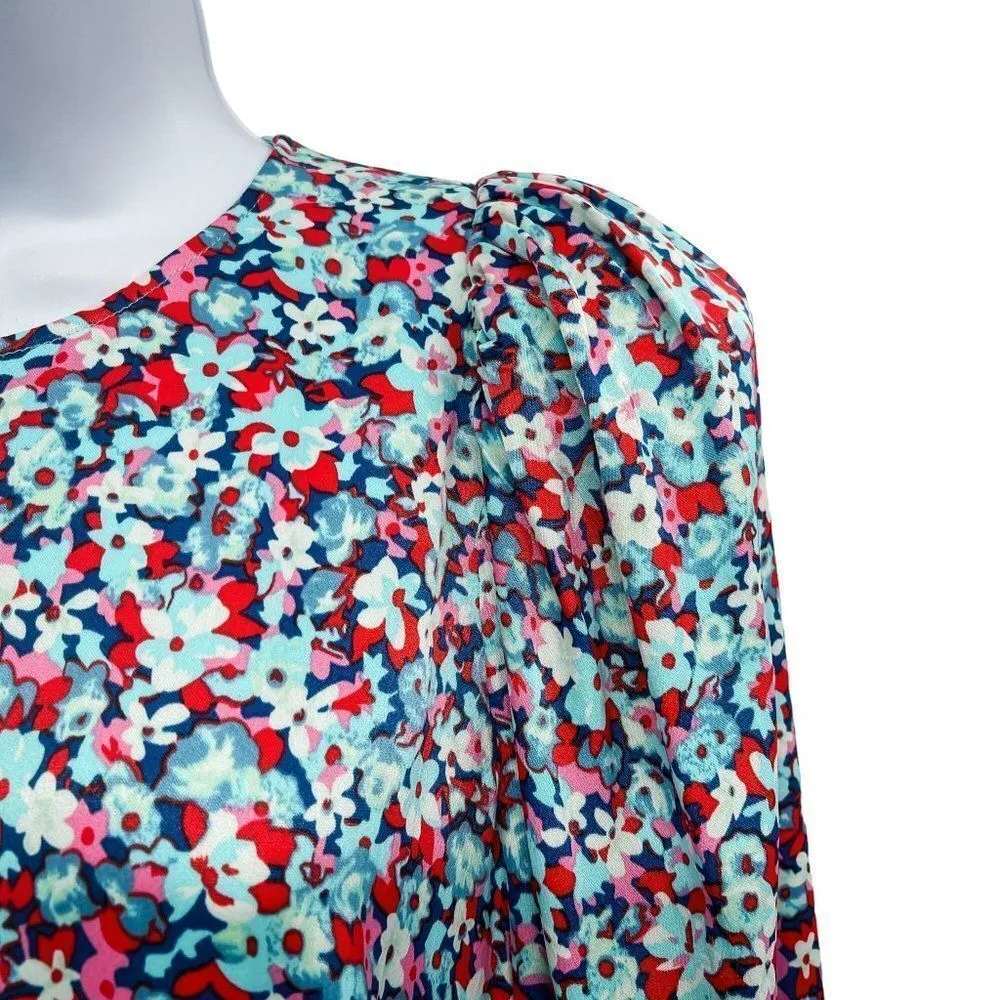 Rotate Birger Christensen Alison Floral Antigua Sand Comb Long Sleeve Dress Pink Size 6 - Image 6