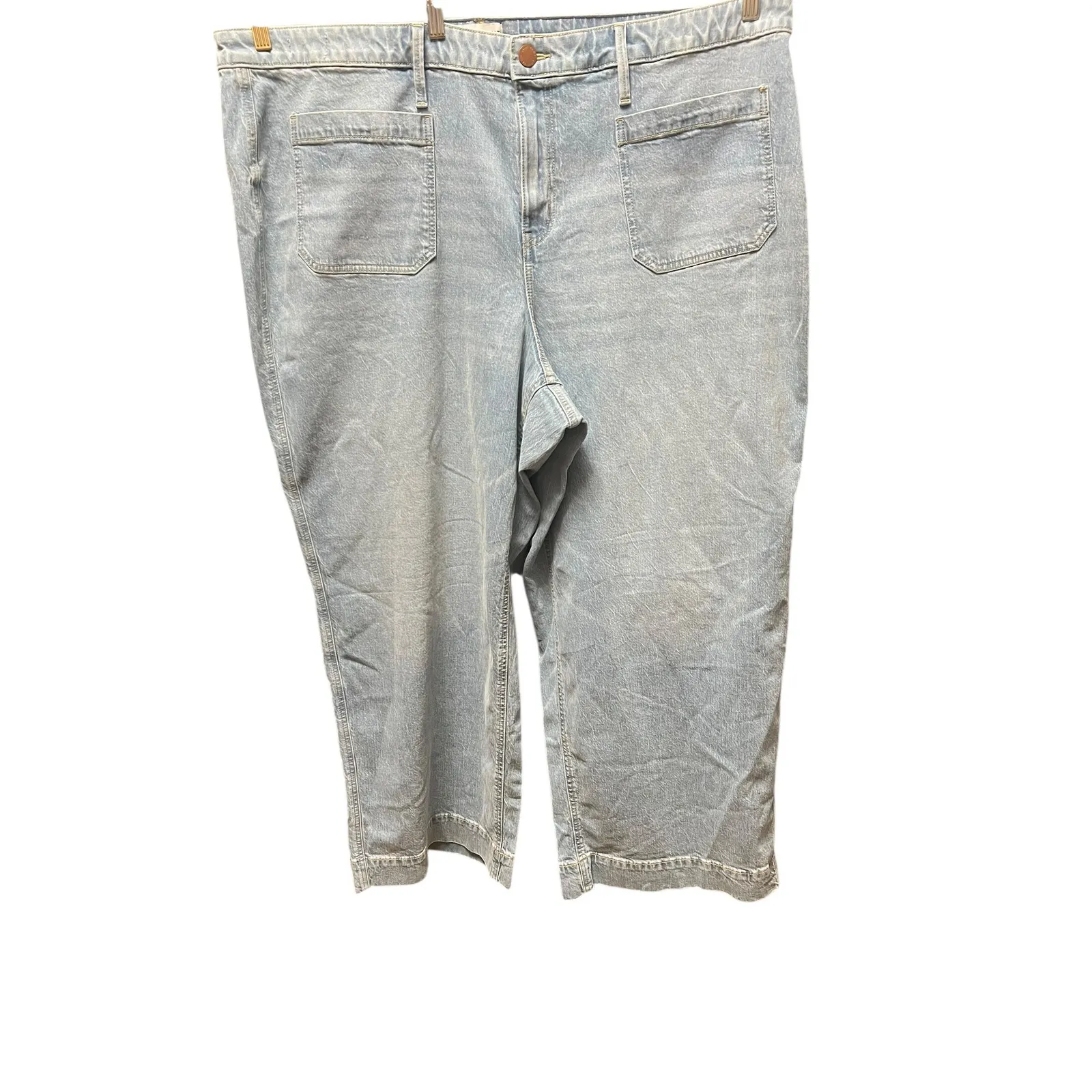 Lane Bryant Light Wash Wide Leg High Rise Jeans Women's Plus 24W Denim Pants - Image 3