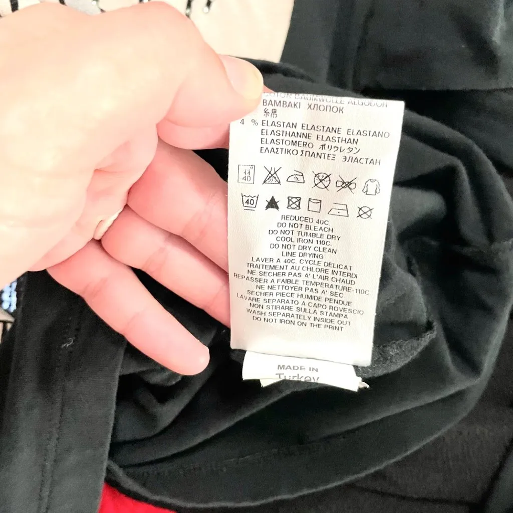 Love Moschino Women’s Tea and Coffee Black Long Sleeve Graphic Top Size 4 - Image 7