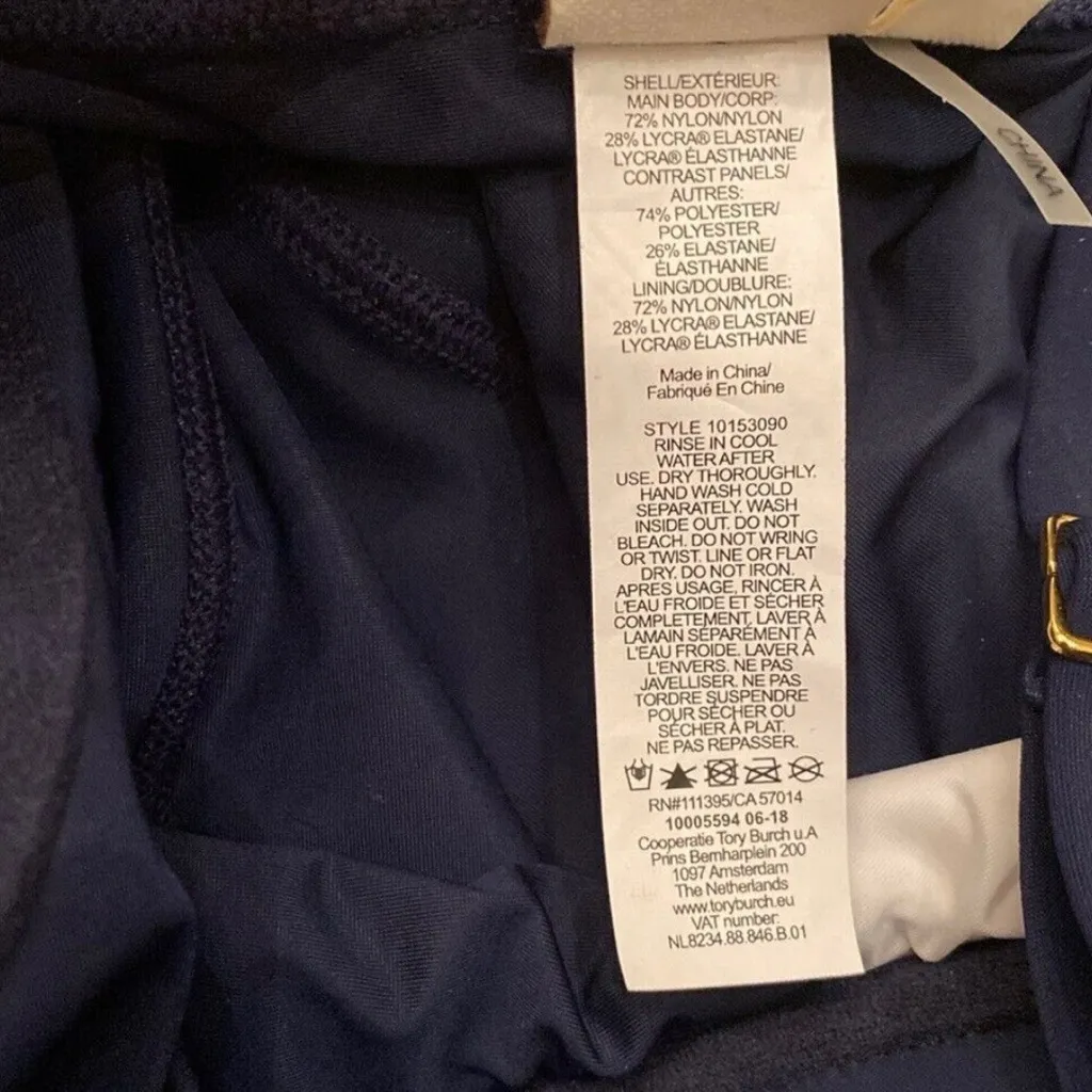 NWT Tory Burch Navy and White One Piece Bathing Suit - Image 9