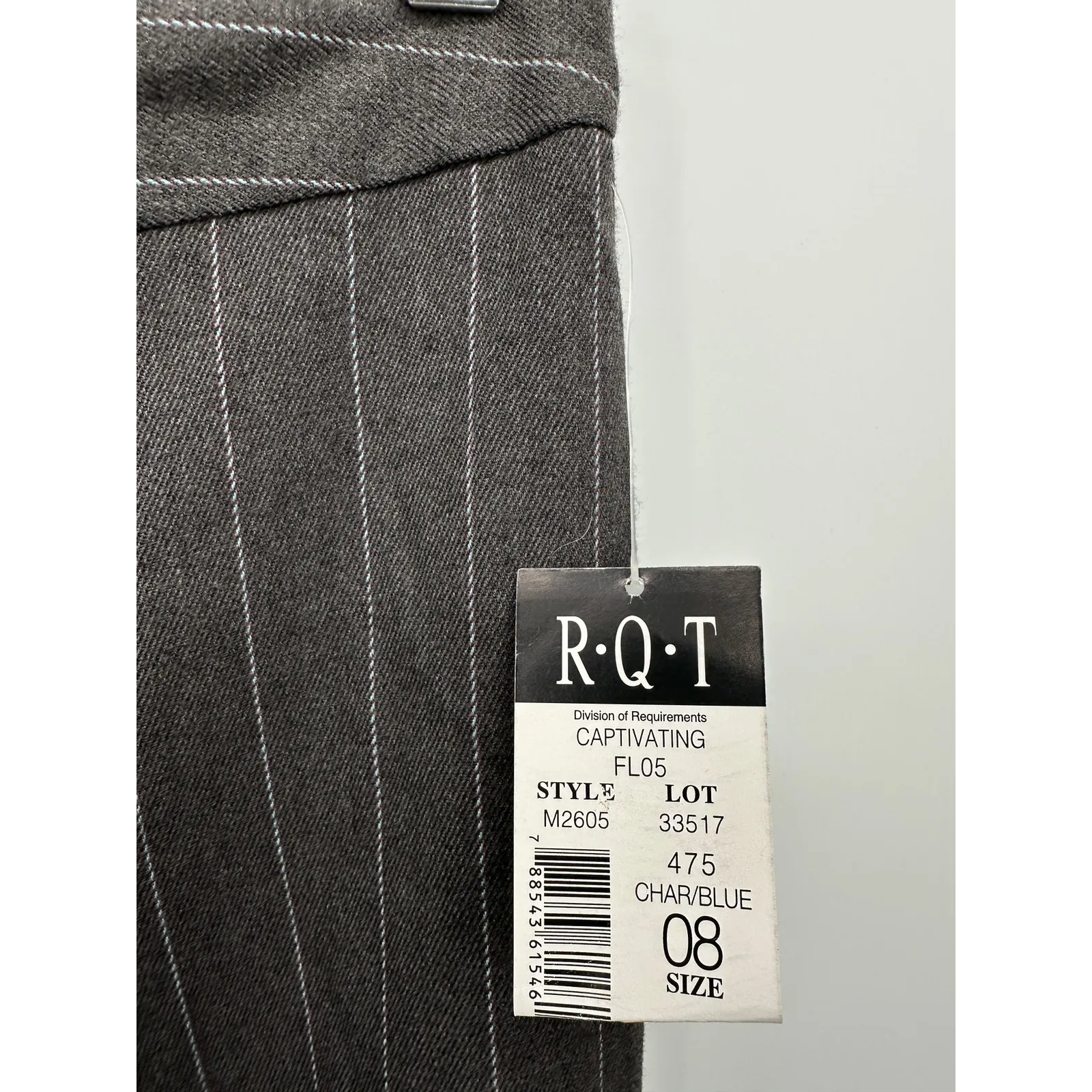 RQT Y2K Gray Pinstriped Dress Pants Size 8 NWT Office Career High Waisted Flare - Image 6