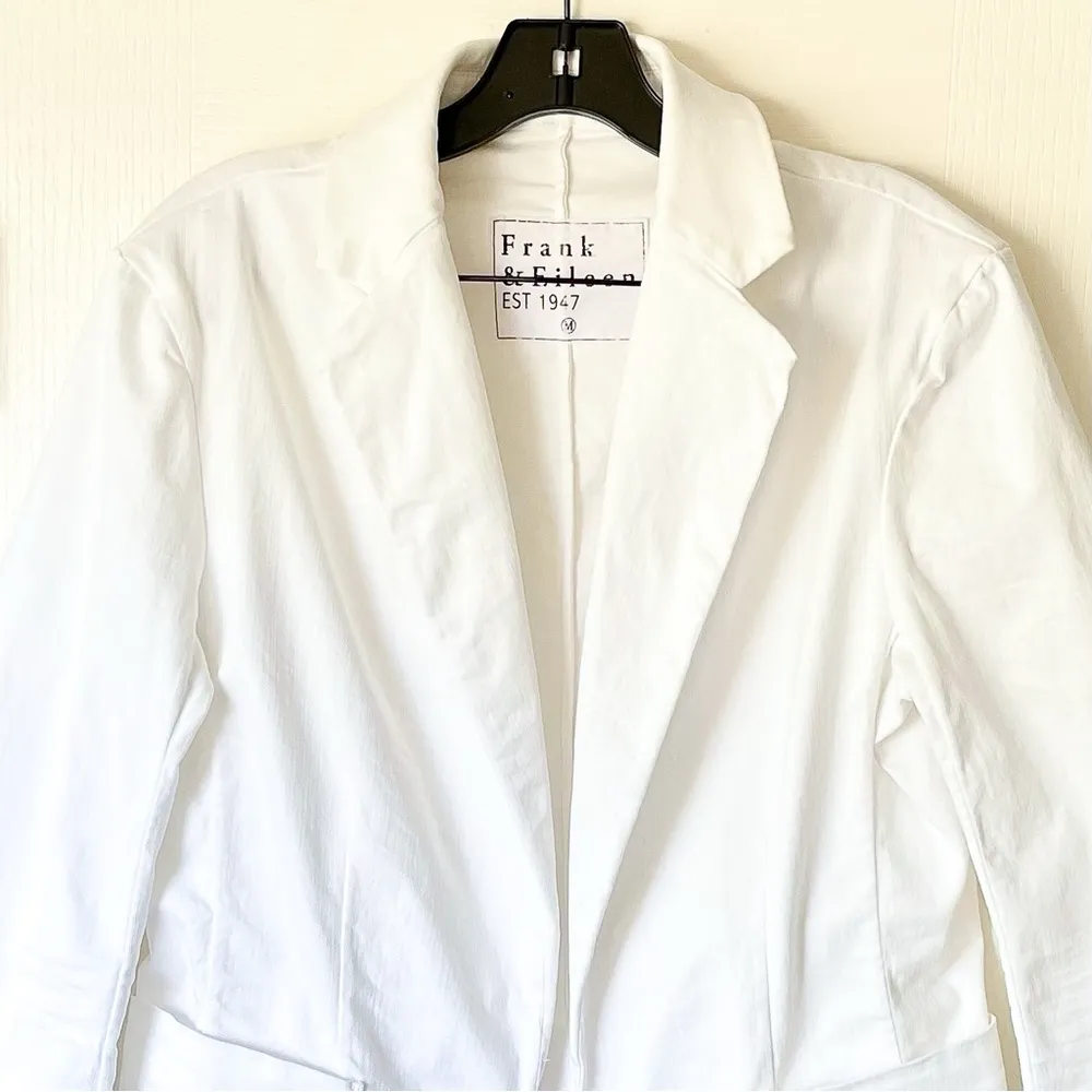 Frank & Eileen Dublin Blazer Stretch Cotton White Medium EUC - Image 4