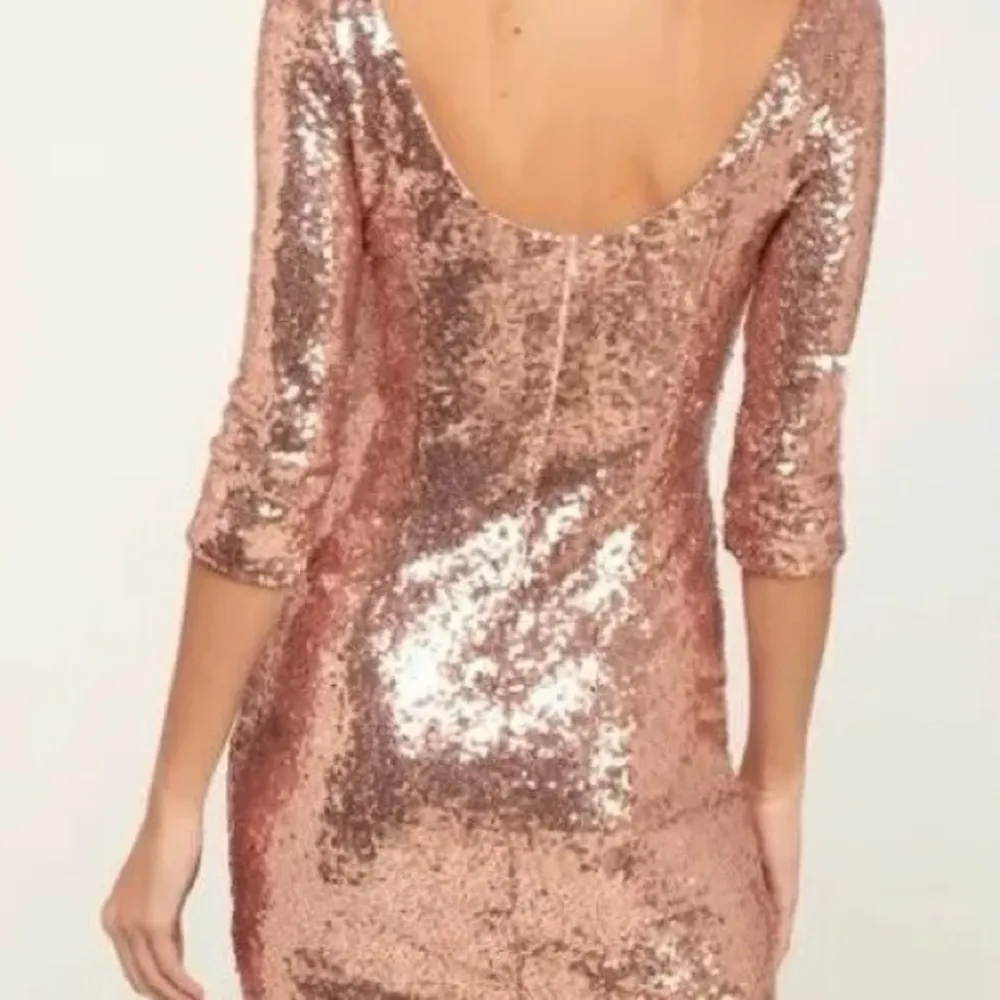 NWT Lulu's Delightful Ways Champagne Gold Sequin Dress Mini Prom Homecoming Club - Image 6