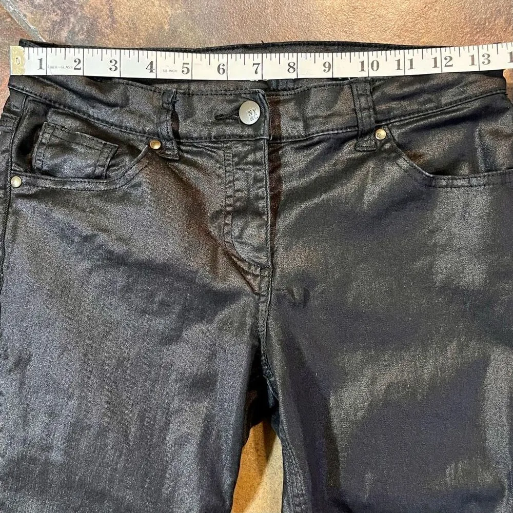 New York & Company Shiny Skinny Black Jeans Size 4 - Image 3
