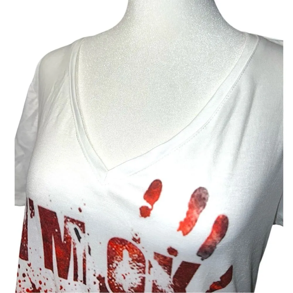 Halloween white bloody fun sayings tee! White - Image 7