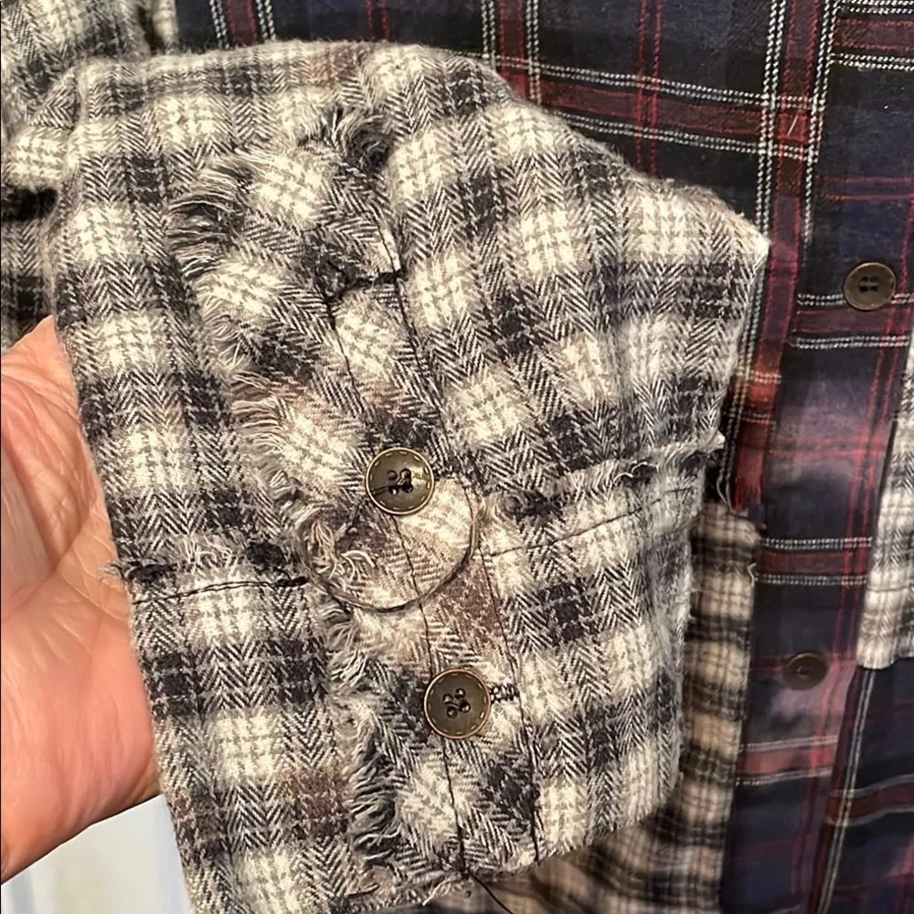 🏁🏁🏁BOGOHO 🏁🏁🏁Oddy Mixed Plaid Button Up Shirt - Image 3