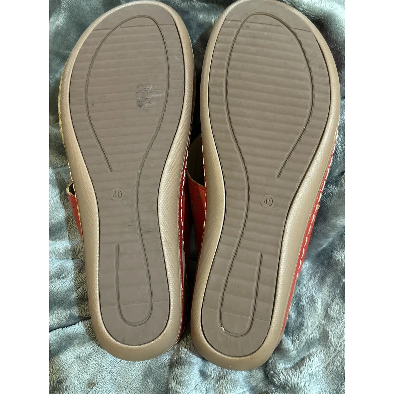 Ecetana Womens Sandals Platform‎ Wedge: Comfortable Dressy Beige, White SIZE 8 Red - Image 5