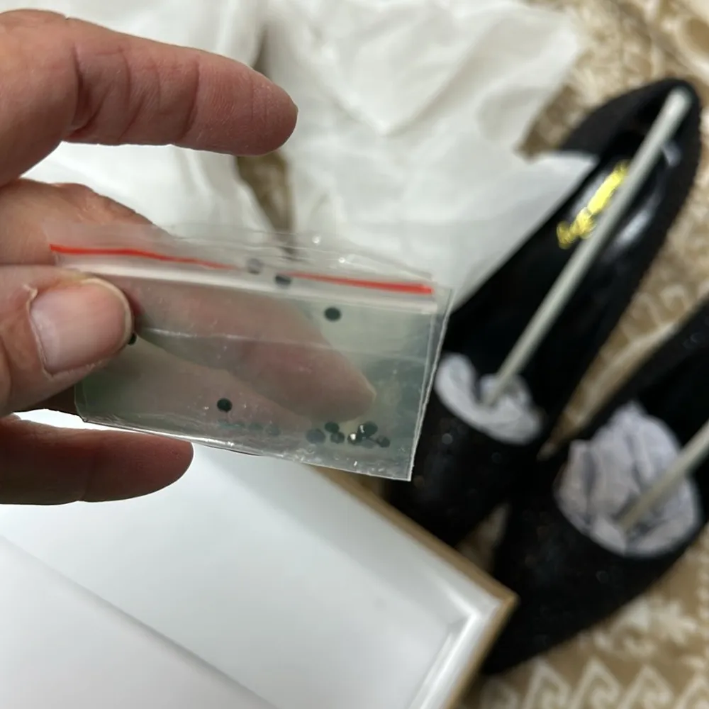 Elisabet Tang Women Pumps, Pointed Toe High Heel Glitter Rhinestone Heels Sparks Black Size 8 - Image 9