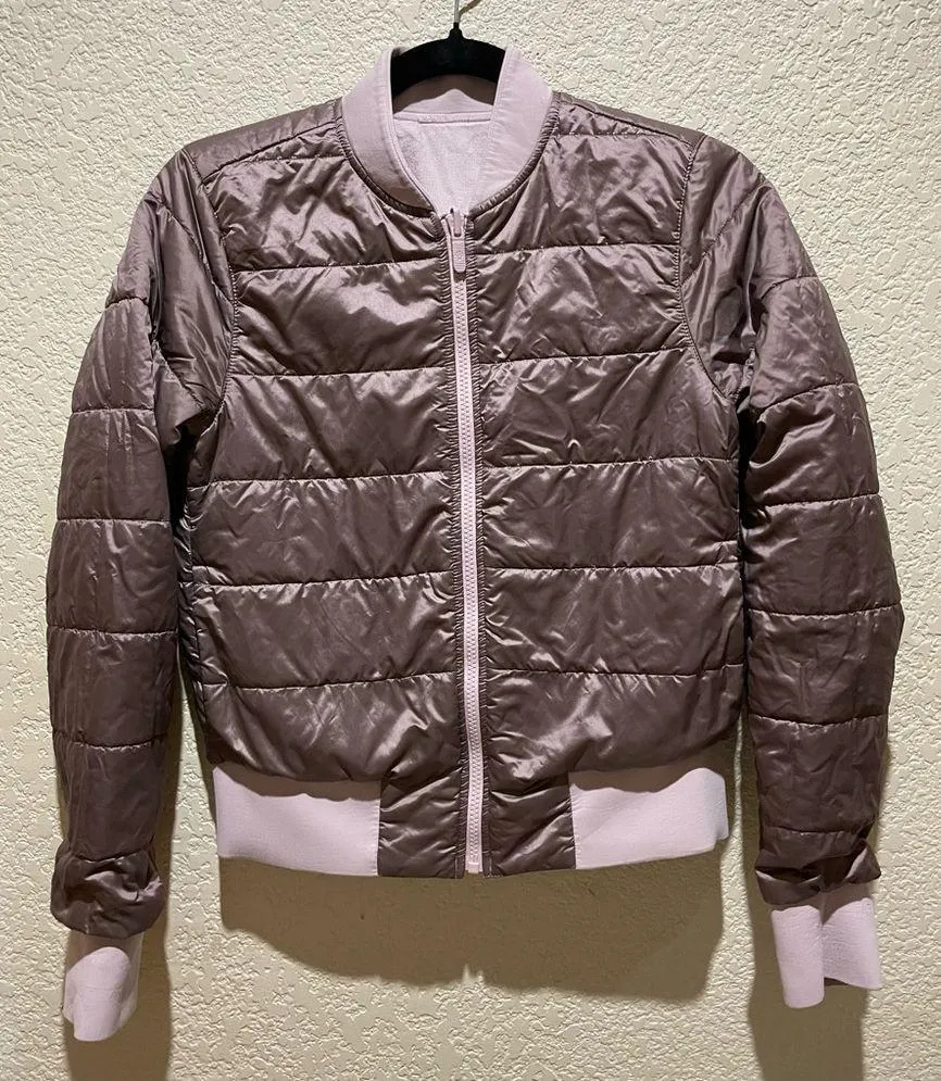 Lululemon Non-Stop Bomber Reversible Porcelain Pink Water Repellent Size 4 - Image 10