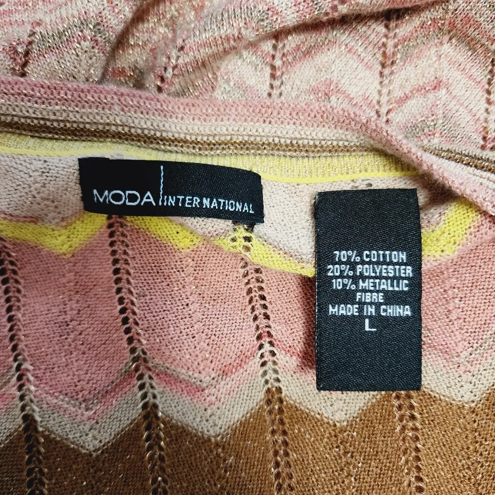 Moda International lurex chevron cardigan size large - Image 6