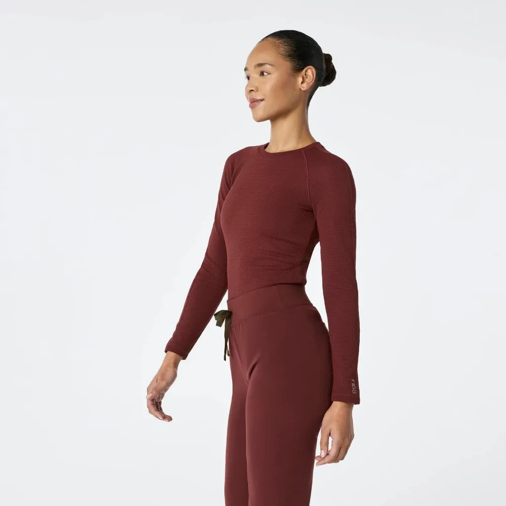 FIGS  Waffle Longsleeve Underscrub in Walnut, Size XXS - Image 4