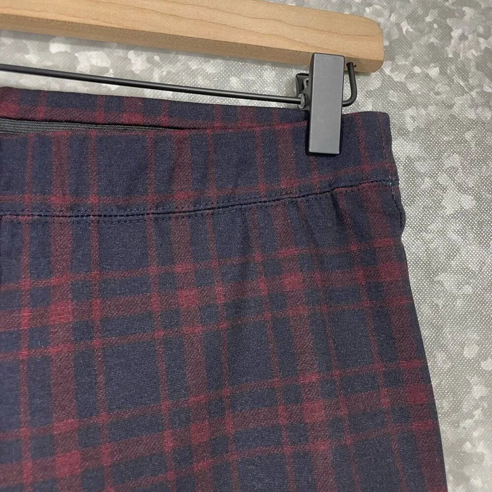 Talbots Women's Blue & Red Plaid Soho Legging Ankle Pants - Size Small Petite - Image 3