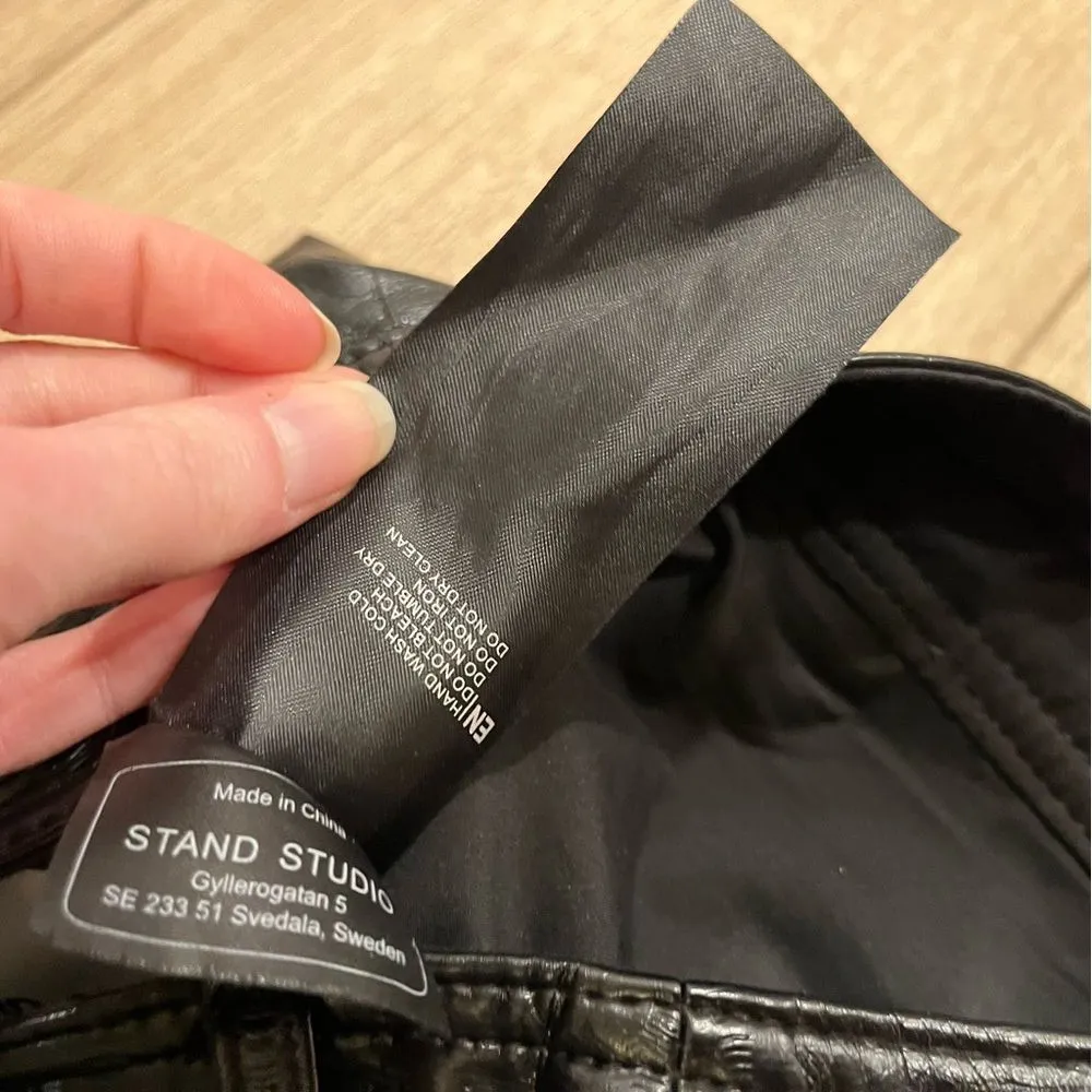 Stand Studio Black Reese Faux Leather Flared Trousers Size 38 - Image 6