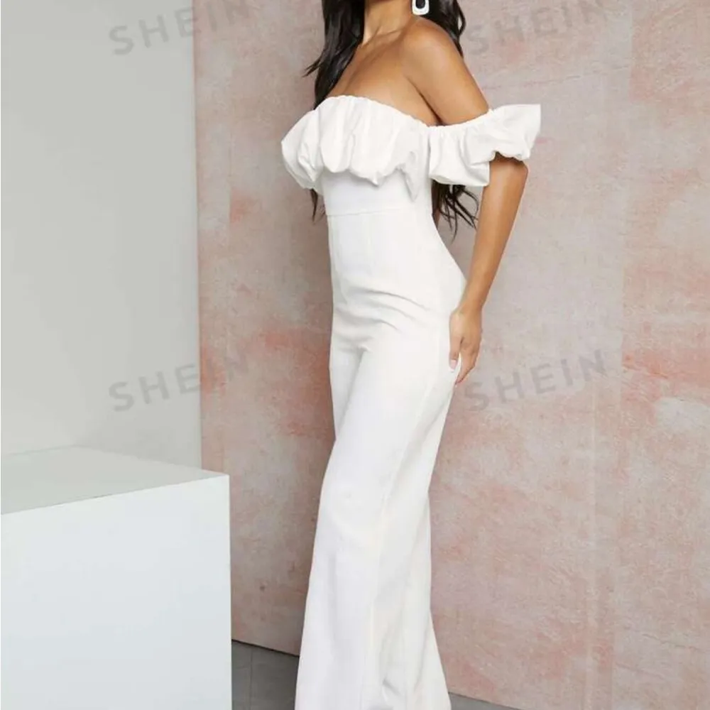 SheIn  , white,ruffle shoulder jumpsuit - Image 5