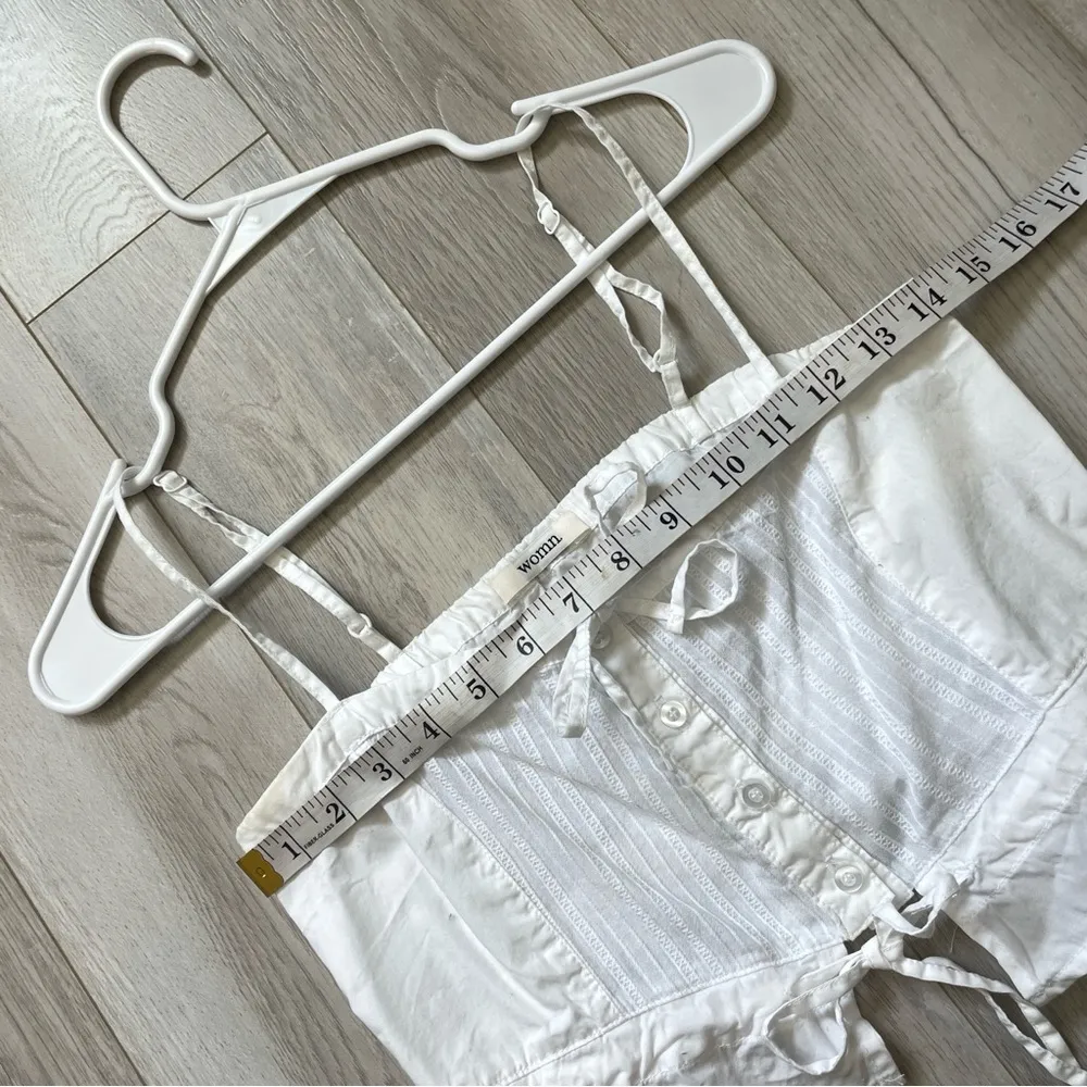 womn. Lindsey Tank Top button front crop womens White (xsmall) coquette feminine Size XS - Image 3