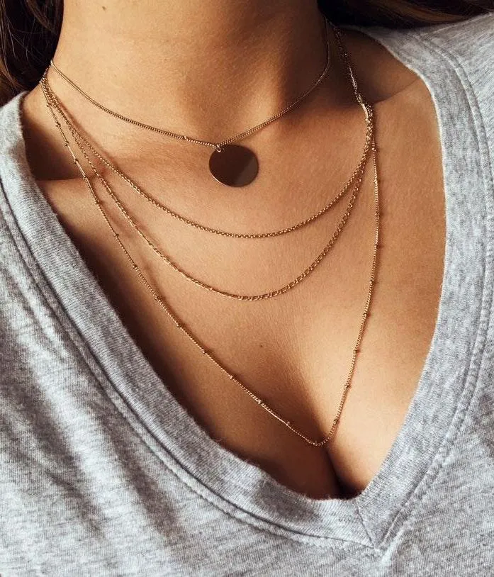 Boho Gold Layered Necklace - Image 2