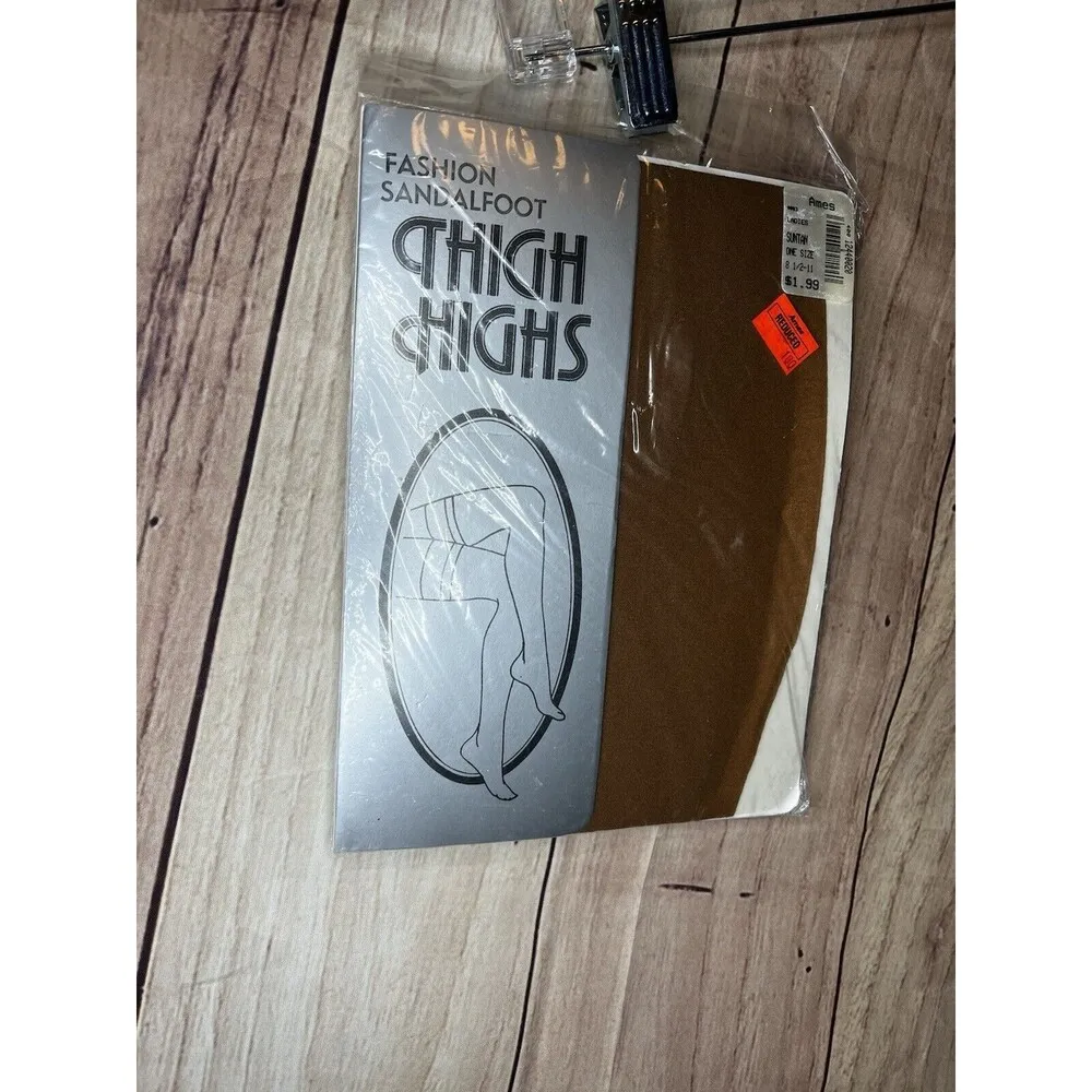 Women Stockings Sheer Vintage Ladies Hold Up Stockings Over Knee Pantyhose Brown - Image 2