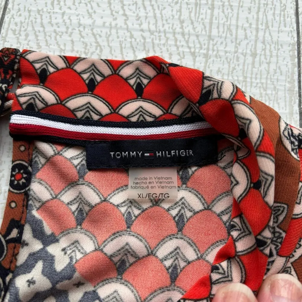 Tommy Hilfiger Multicolor Multipattern  Patchwork Blouse Size XL - Image 6