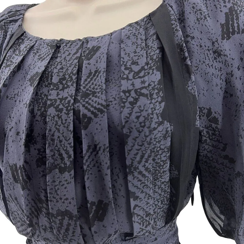 Juicy Couture Silk Snake Print Puff Sleeve Dress Bubble Womens Size 4 - Image 2