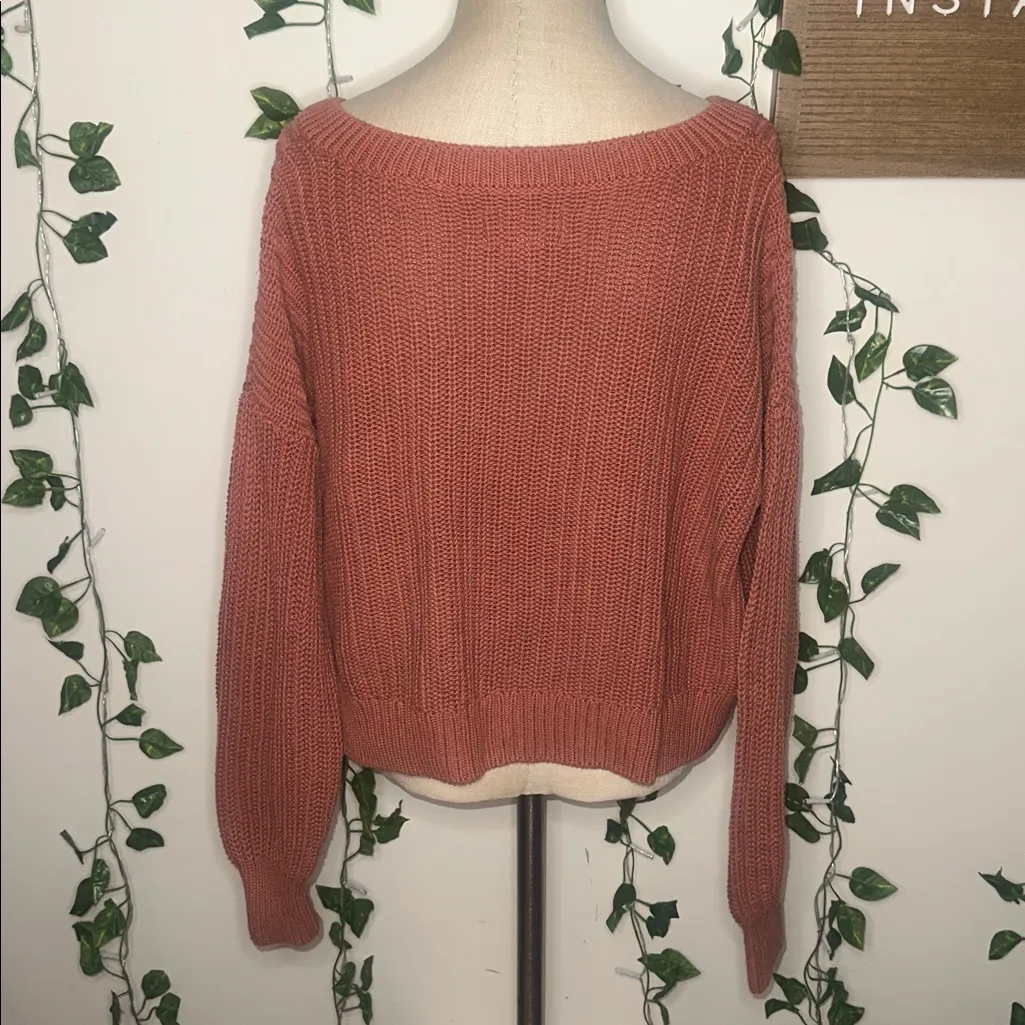 VS PINK Rust Colored Orange Sweater - Image 3