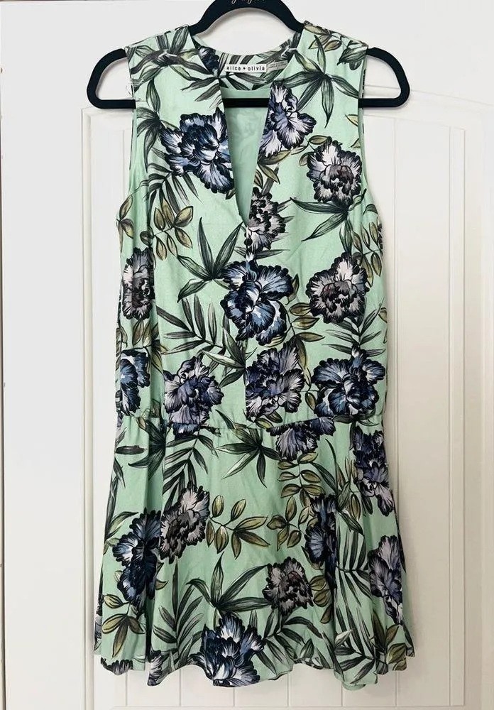 Alice + Olivia Brook Oasis Floral Mint Green Dress - Image 3