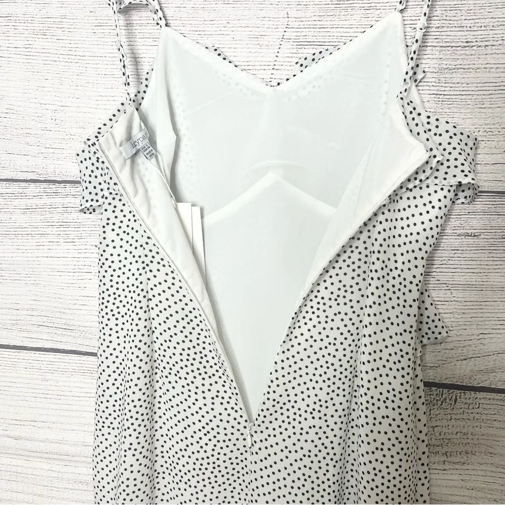 NWT Lucy Paris Marissa Ruffled Polka Dot Dress Size Small White & Black - Image 11