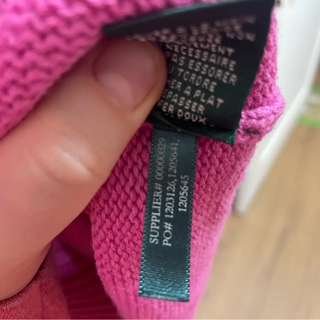 Lauren Ralph Lauren Fuchsia Zip-Up Cardigan. 100% Cotton size 3X - Image 8