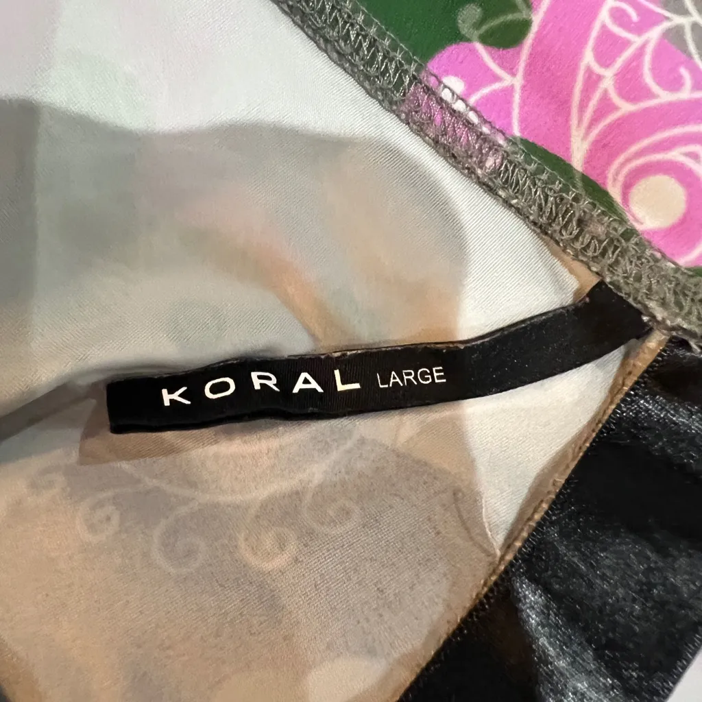 leggings bandana troop Print pink & green Leggings by Koral - Image 6