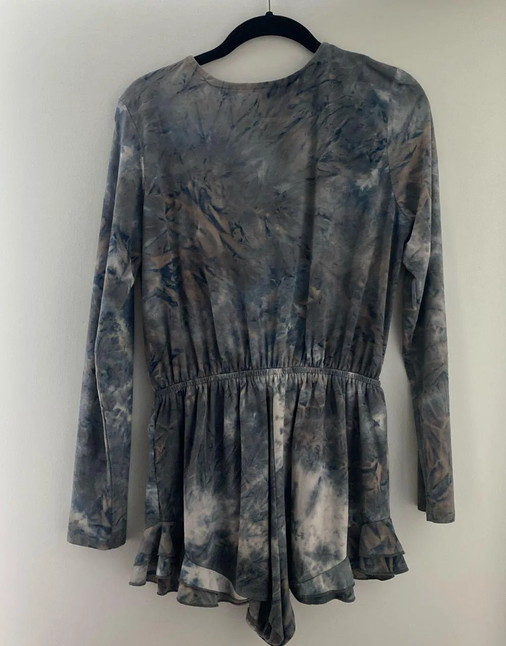 Faux Suede Romper Blue - Image 4