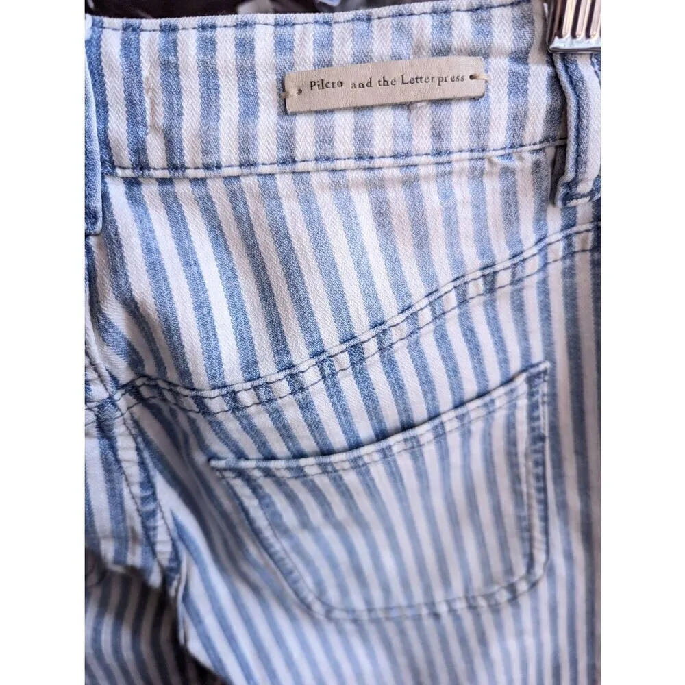 Anthropologie Pilcro and the letterpress high rise timeless railroad striped ank - Image 7