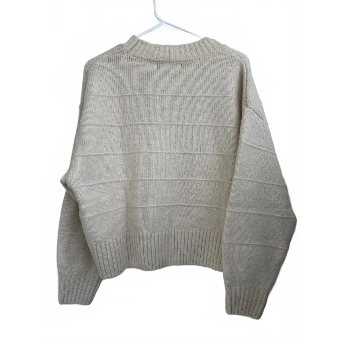 Mango Sweater with Decorative Seam Beige NWT XL - Image 5