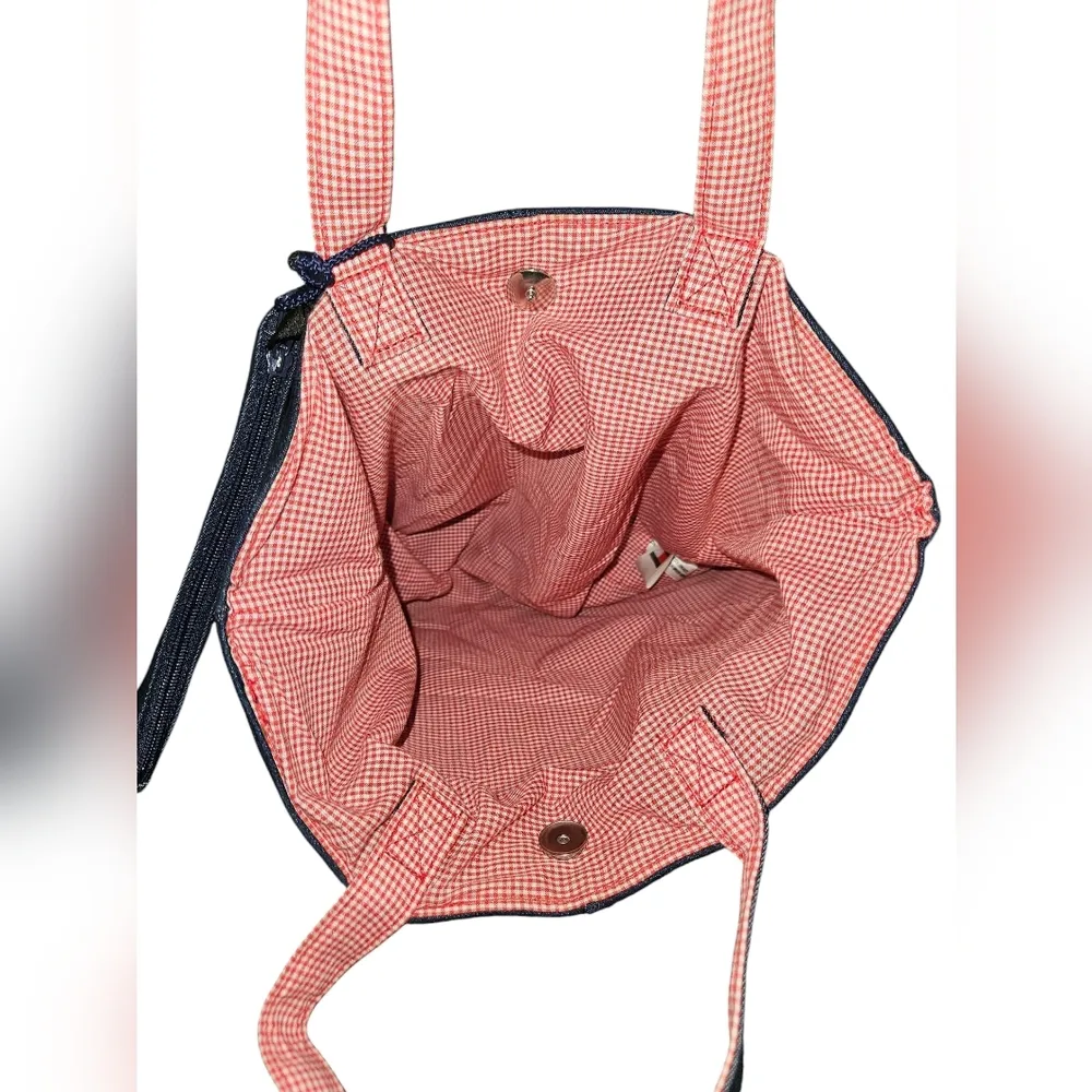 VINTAGE 2 in 1 Tommy Hilfiger Denim & Gingham Shoulder Bag & Coin pouch - Image 6