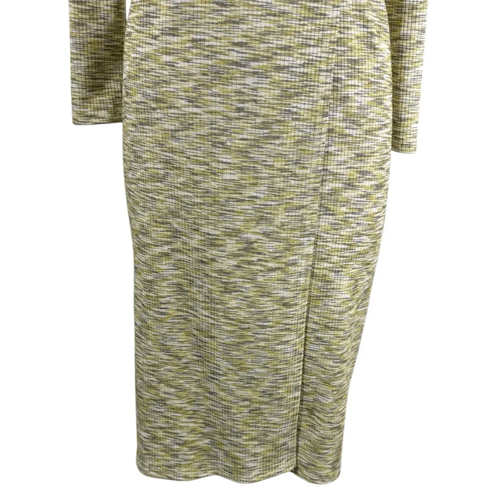 LISA SAYS GAH Lucille Wrap Dress Honeydew Space Knit Size XS - Image 9