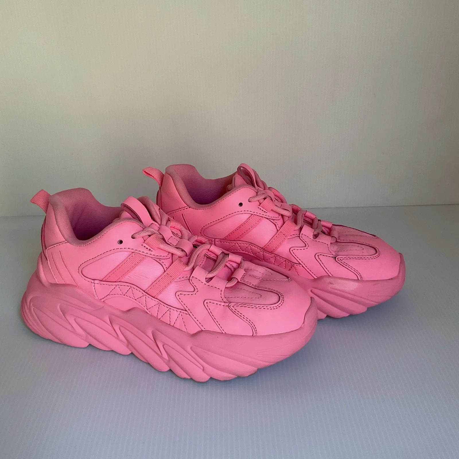 Steve Madden Girl Wave Pink Chunky Platform Sneakers Size 6 Y2K  Festival - Image 3