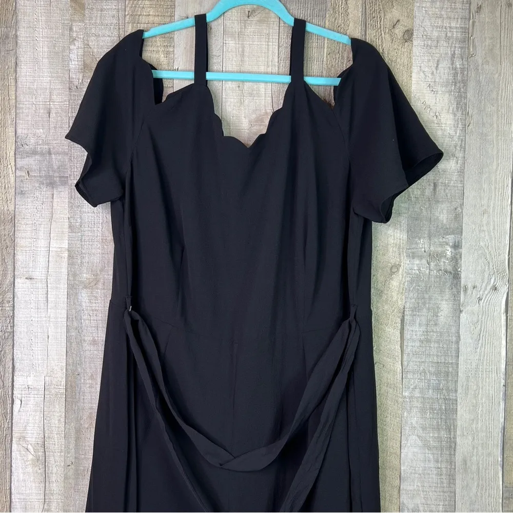 Monteau Los Angeles Size 3X Scallop Neckline Black Cold Shoulder Jumpsuit - Image 3