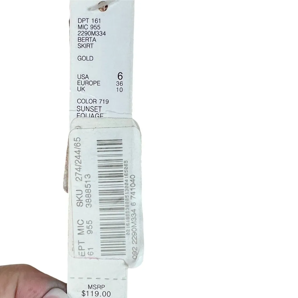 Gold Sequin Snake Pattern Mini Skirt Size 6 New Antonio Melani - Image 5