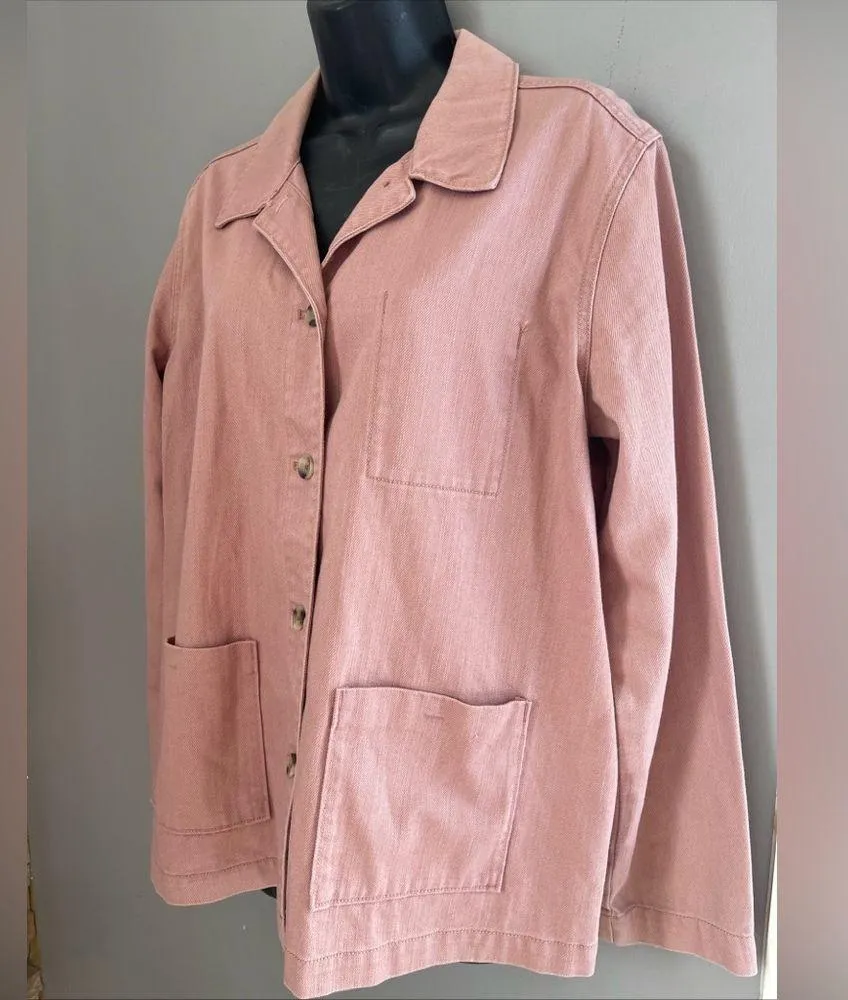 Old Navy Pink Utility Jacket Classic Collar Lightweight - Image 2